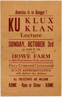 Ad for KKK lecture